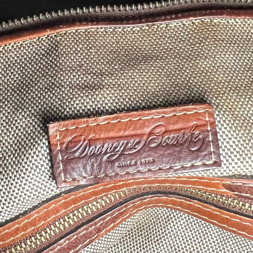Dooney Bourke Leather Zebra Embossed Satchel Brown Shoulder Bag Large 90's - Picture 16 of 16